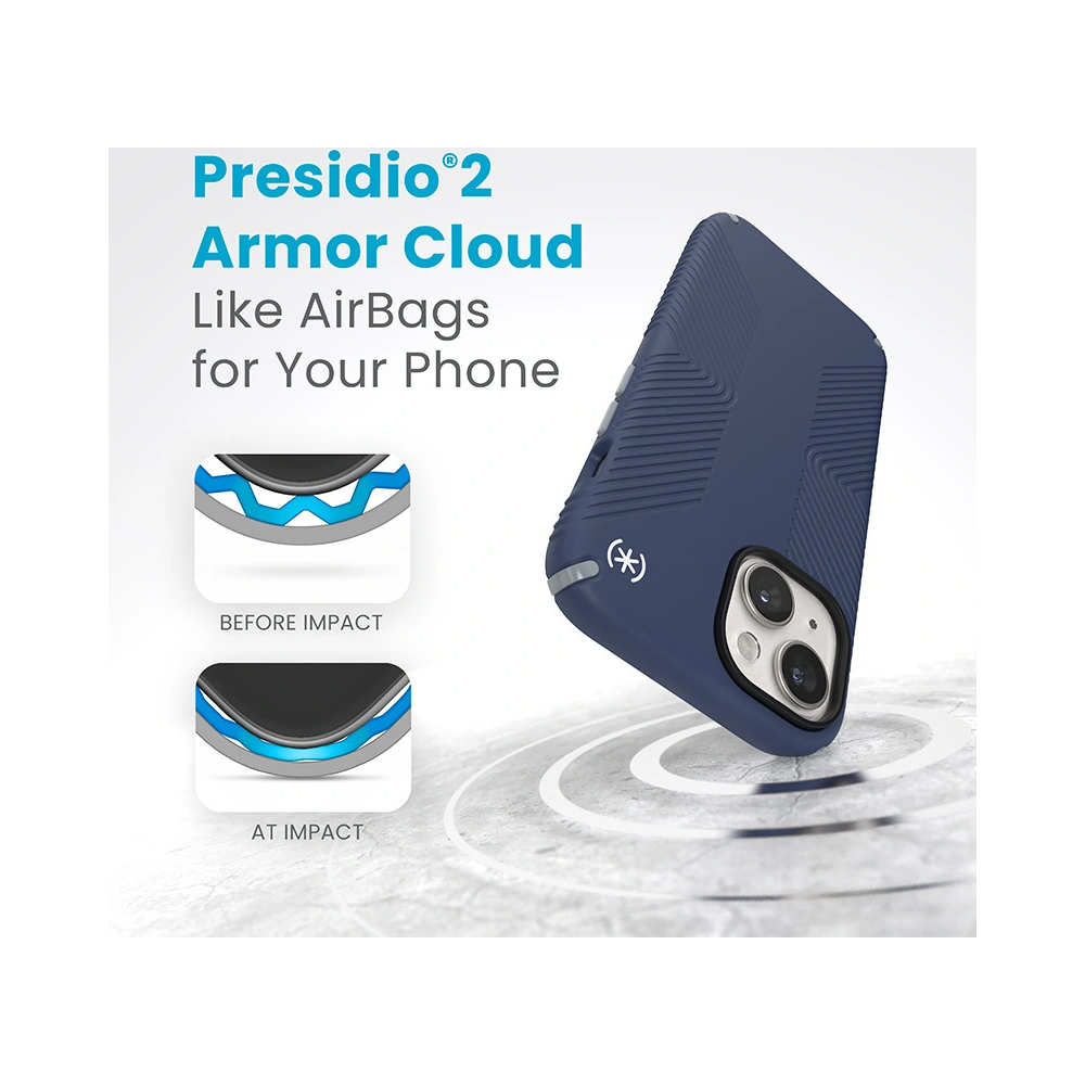 Etui Speck Presidio2 Grip Apple iPhone 15 (Coastal Blue/Dustgrey/White)