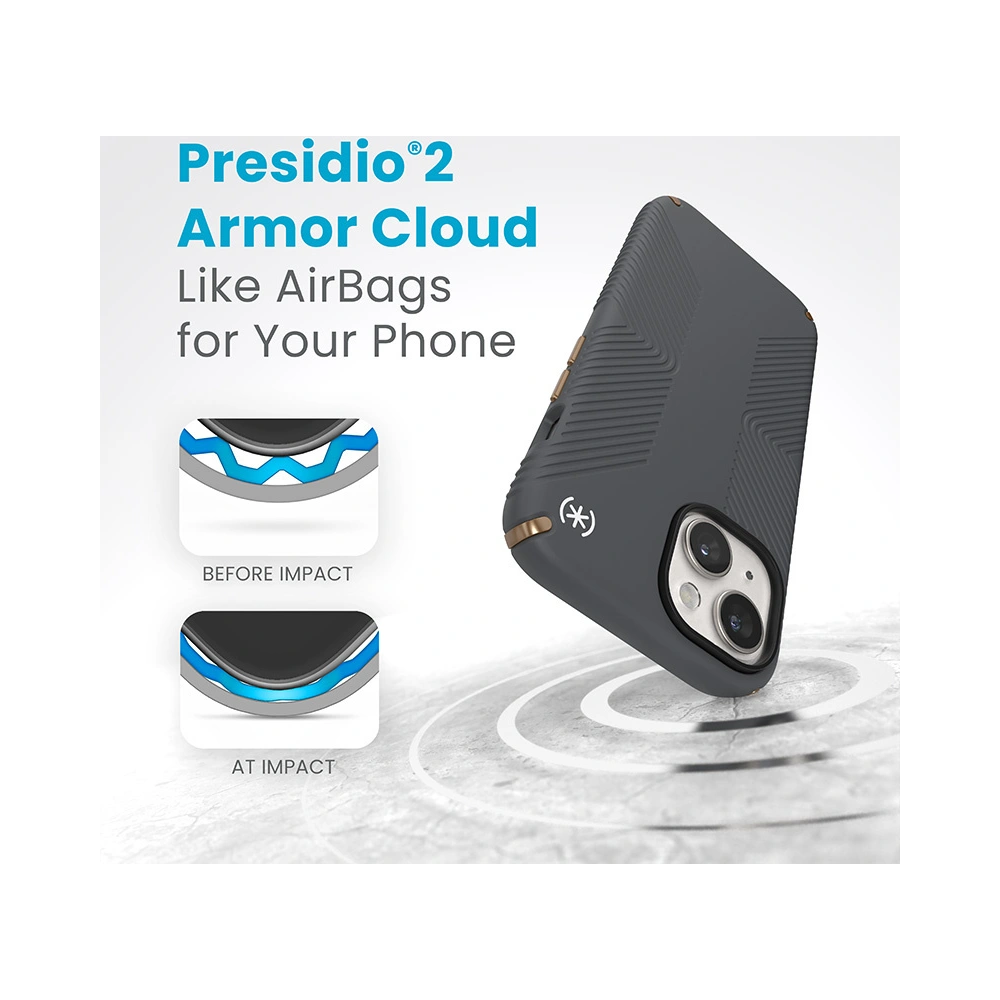 Etui Speck Presidio2 Grip Apple iPhone 15 (Charcoal Grey/Cool Bronze/White)