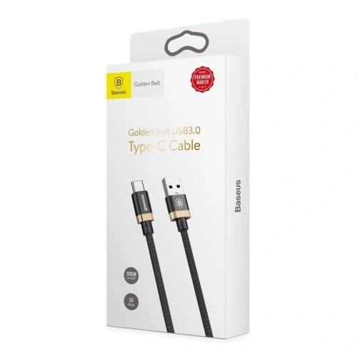 Buy Baseus Golden Belt USB-A to USB-C 3A 1m Gold - BSU381GLD - {ean13} - Home Screen Store Europe