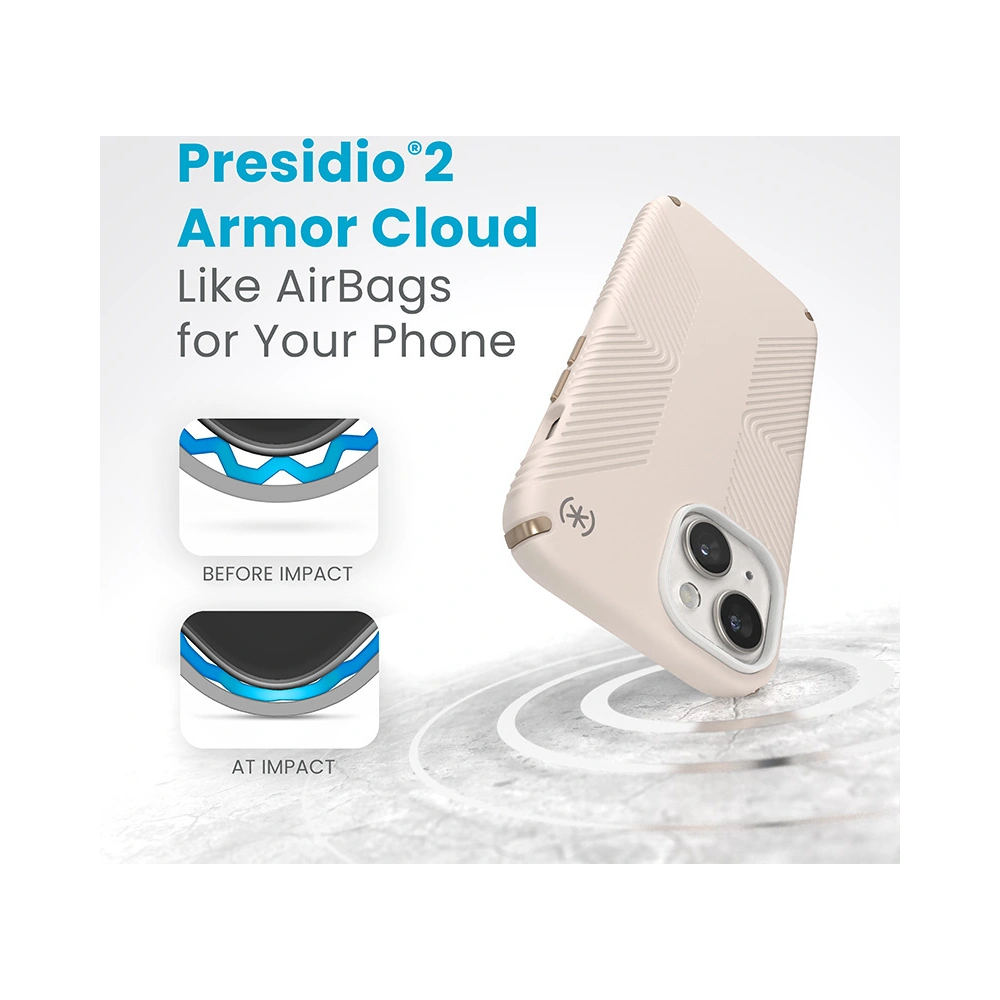 Etui Speck Presidio2 Grip Apple iPhone 15 (Bleached Bone/Heirloom Gold/Hazel Brown)