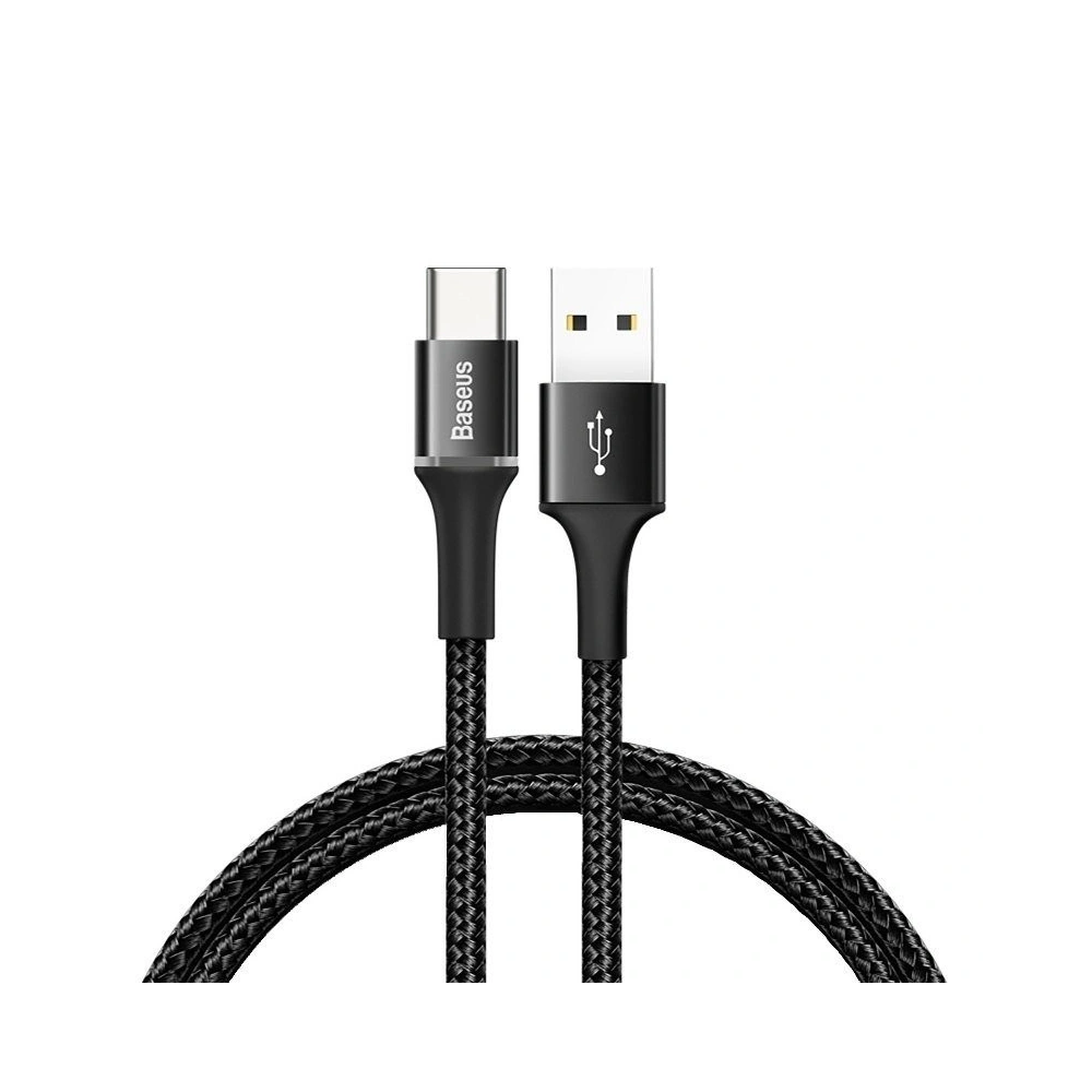 Kabel USB-C z podświetleniem LED Baseus Halo 3A 0,5m (czarny)