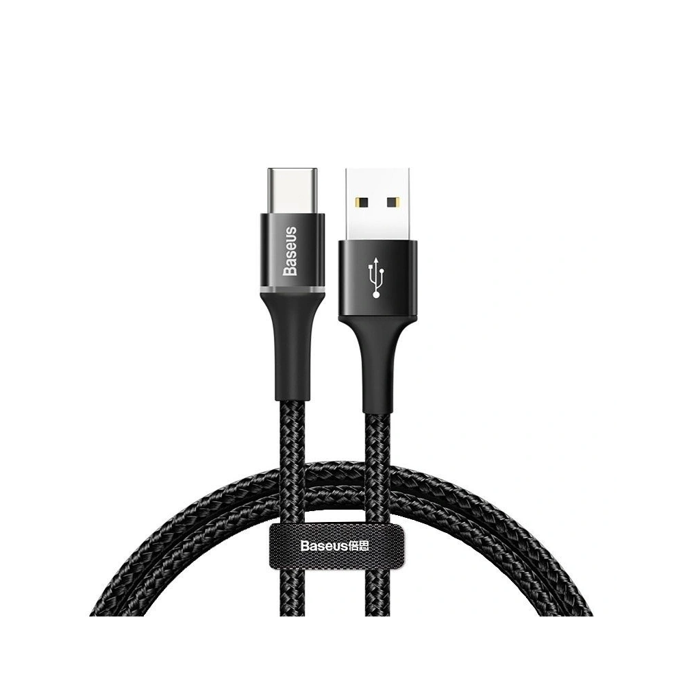 Kabel USB-C z podświetleniem LED Baseus Halo 3A 0,5m (czarny)