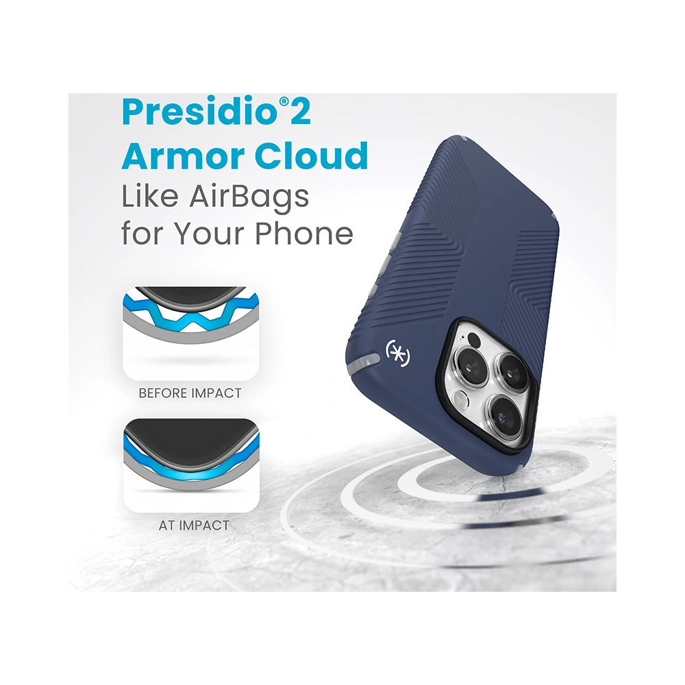 Etui Speck Presidio2 Grip Apple iPhone 15 Pro (Coastal Blue/Dustgrey/White)