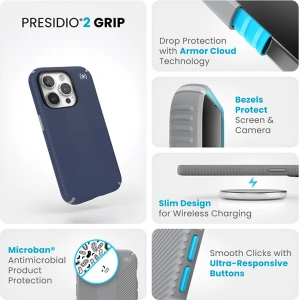 Kup Etui Speck Presidio2 Grip Apple iPhone 15 Pro (Coastal Blue/Dustgrey/White) - SPK497 - {ean13} - Sklep Home Screen