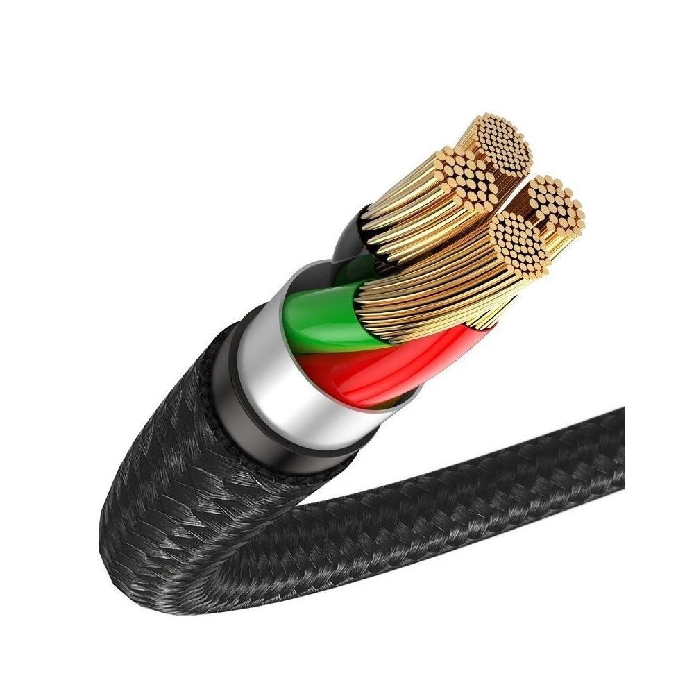 Kabel USB-C z podświetleniem LED Baseus Halo 3A 0,5m (czarny)