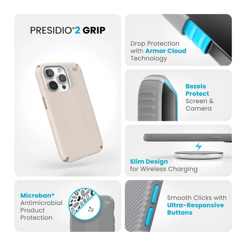 Kup Etui Speck Presidio2 Grip Apple iPhone 15 Pro (Bleached Bone/Heirloom Gold/Hazel Brown) - SPK499 - {ean13} - Sklep Home Screen