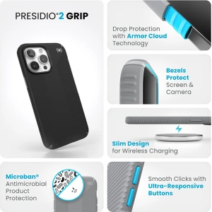 Buy Speck Presidio2 Grip Apple iPhone 15 Pro Max (Black/Slate Grey/White) - SPK500 - {ean13} - Home Screen Store Europe