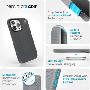Buy Speck Presidio2 Grip Apple iPhone 15 Pro Max (Charcoal Grey/Cool Bronze/White) - SPK502 - {ean13} - Home Screen Store Europe
