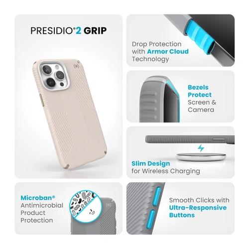 Kup Etui Speck Presidio2 Grip Apple iPhone 15 Pro Max (Bleached Bone/Heirloom Gold/Hazel Brown) - SPK503 - {ean13} - Sklep Home Screen