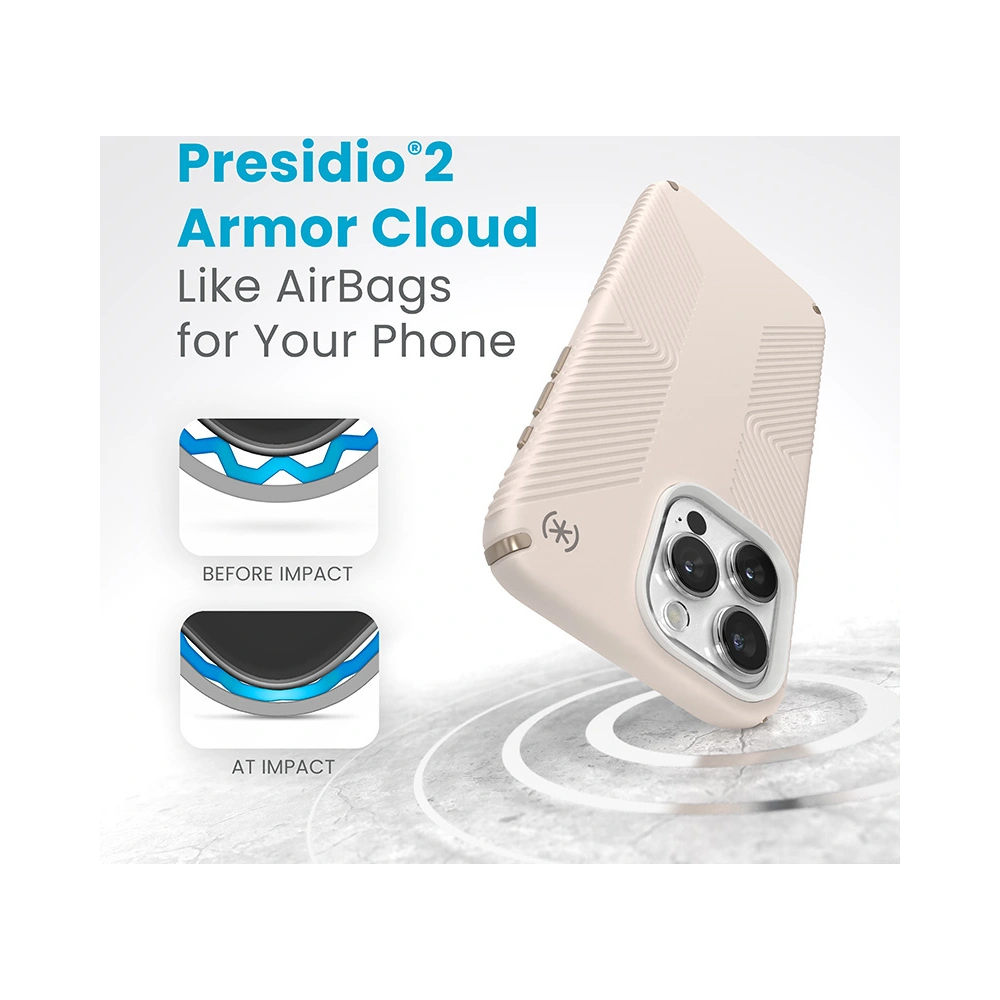 Etui Speck Presidio2 Grip Apple iPhone 15 Pro Max (Bleached Bone/Heirloom Gold/Hazel Brown)