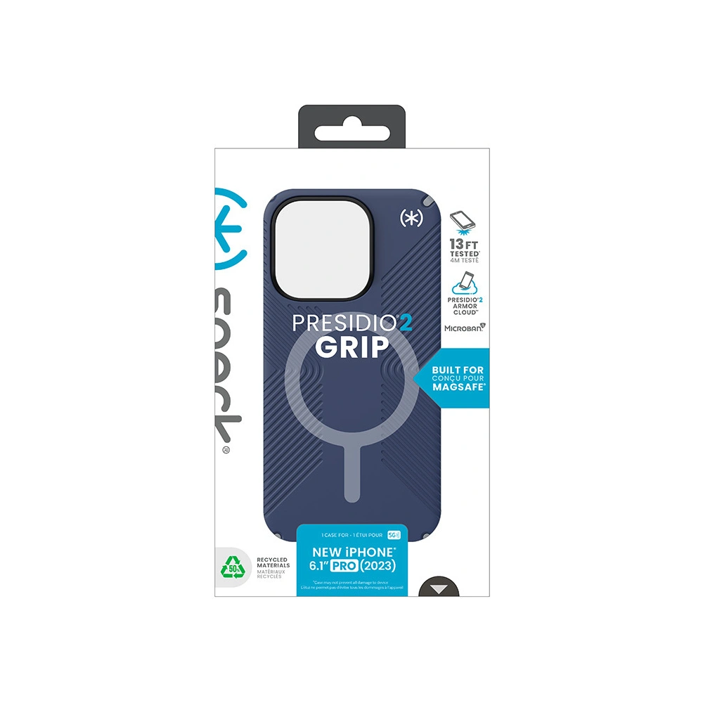 Etui Speck Presidio2 Grip MagSafe Apple iPhone 15 Pro (Coastal Blue/Dustgrey/White)