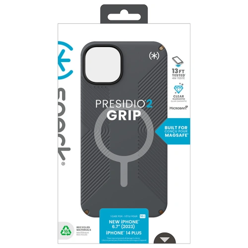 Kup Case Speck Presidio2 Grip MagSafe Apple iPhone 15 Plus / 14 Plus (Charcoal Grey/Cool Bronze/Weiß) - SPK510 - {ean13} - Sklep Home Screen
