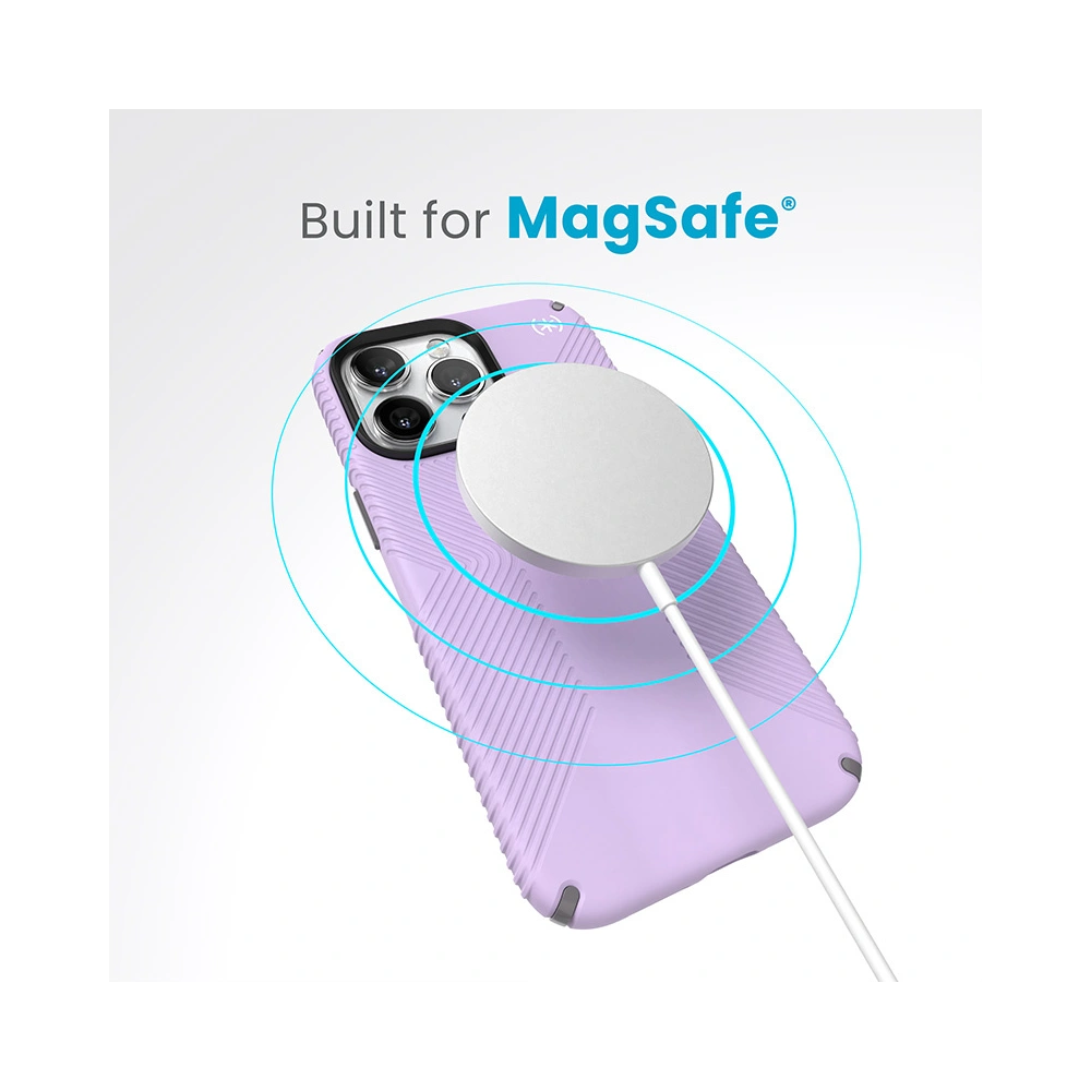 Etui Speck Presidio2 Grip MagSafe Apple iPhone 15 Pro Max (Spring Purple/Cloudy Grey/White)