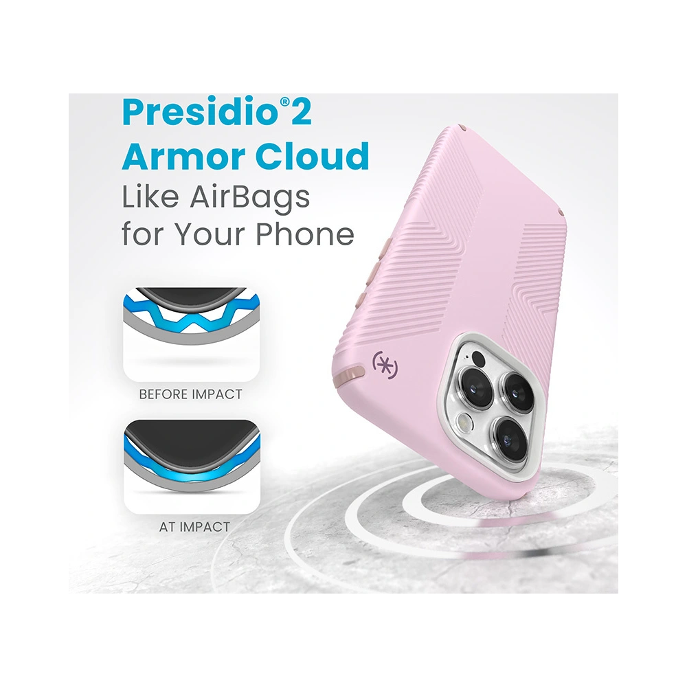 Etui Speck Presidio2 Grip MagSafe Apple iPhone 15 Pro Max (Soft Lilac/Carnation Petal/Rouge Pink)