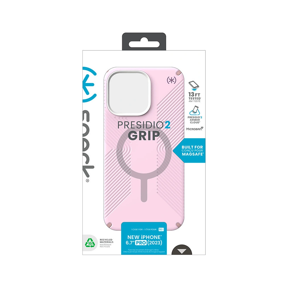 Etui Speck Presidio2 Grip MagSafe Apple iPhone 15 Pro Max (Soft Lilac/Carnation Petal/Rouge Pink)