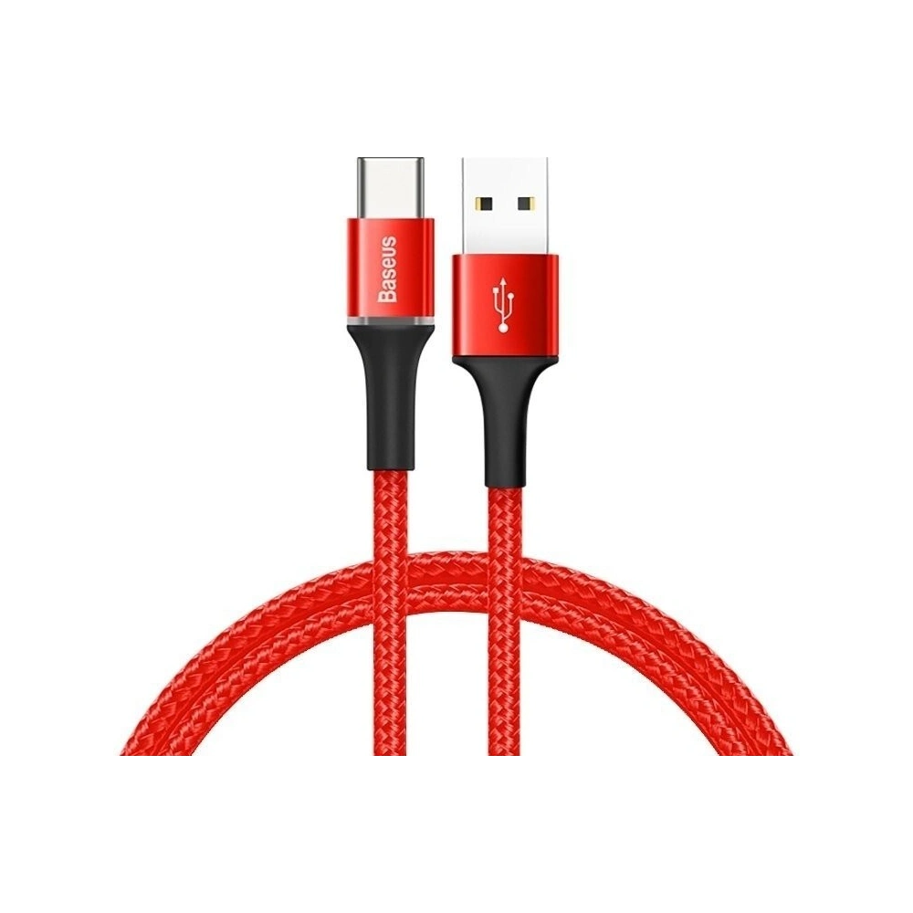 Kabel USB-C z podświetleniem LED Baseus Halo 3A 0,5m (czerwony)