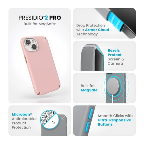 Kup Etui Speck Presidio2 Pro MagSafe Apple iPhone 15 (Dahlia Pink/Rose Copper/Bílá) - SPK515 - {ean13} - Sklep Home Screen