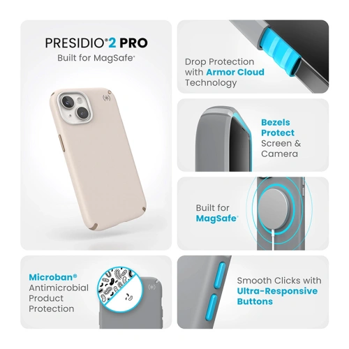 Buy Speck Presidio2 Pro MagSafe Apple iPhone 15 (Bleached Bone/Heirloom Gold/Hazel Brown) - SPK516 - {ean13} - Home Screen Store Europe