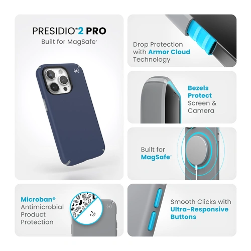 Kup Etui Speck Presidio2 Pro MagSafe Apple iPhone 15 Pro (Coastal Blue/Dustgrey/White) - SPK518 - {ean13} - Sklep Home Screen
