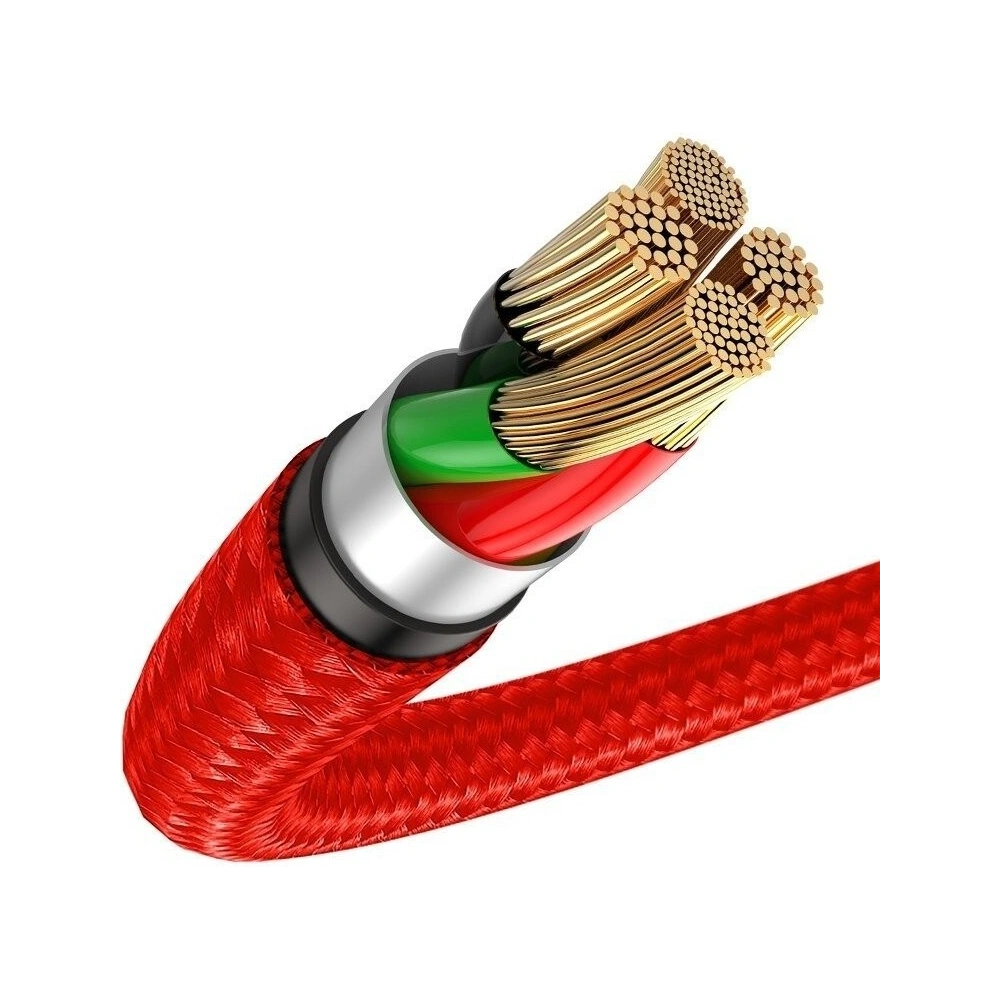 Kabel USB-C z podświetleniem LED Baseus Halo 3A 0,5m (czerwony)