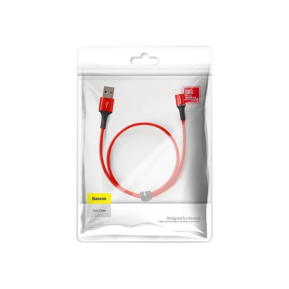 Kabel USB-C z podświetleniem LED Baseus Halo 3A 0,5m (czerwony)