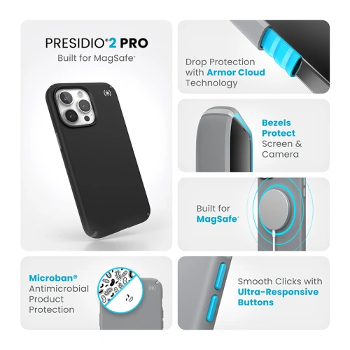 Kup Etui Speck Presidio2 Pro MagSafe Apple iPhone 15 Pro Max (Black/Slate Grey/White) - SPK521 - {ean13} - Sklep Home Screen