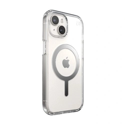 Kup Etui Speck Presidio Perfect-Clear MagSafe Apple iPhone 15 (Clear/Chrome Finish/Serene Silver) - SPK522 - {ean13} - Sklep Home Screen