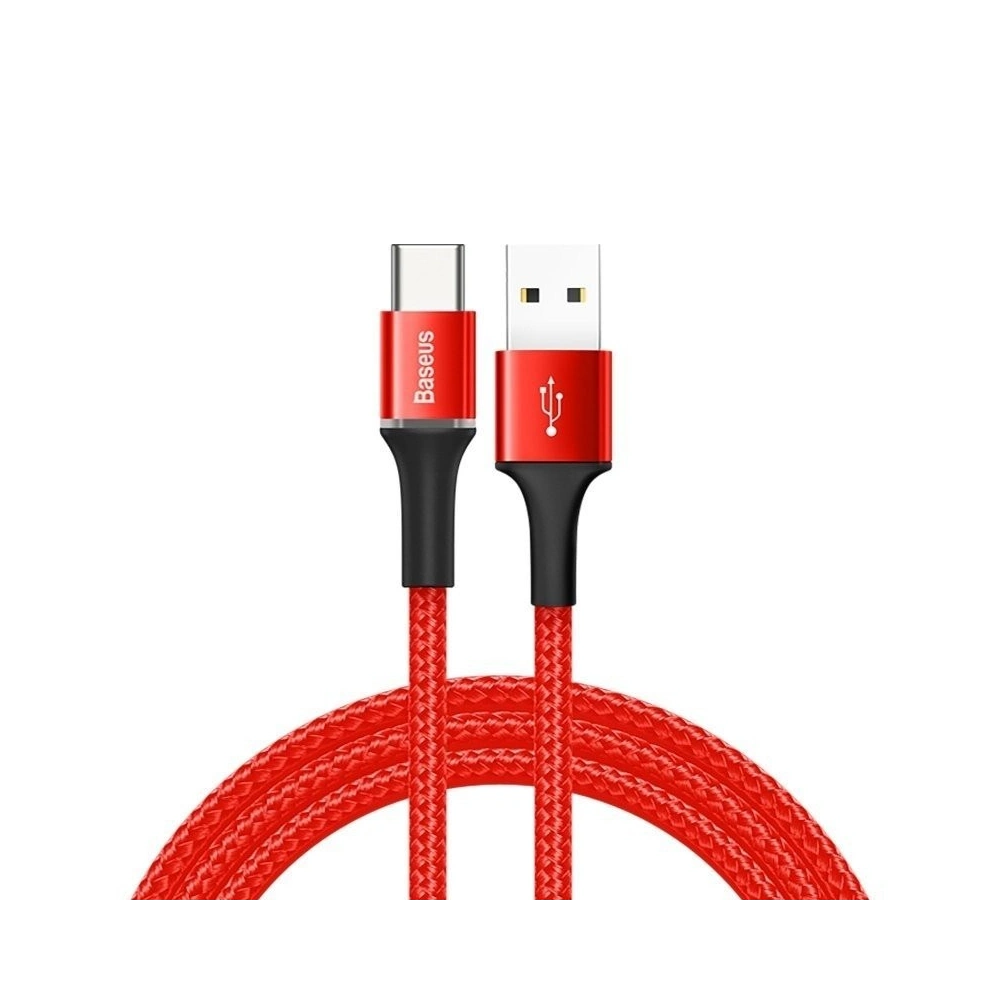 Kabel USB-C z podświetleniem LED Baseus Halo 3A 1m (czerwony)