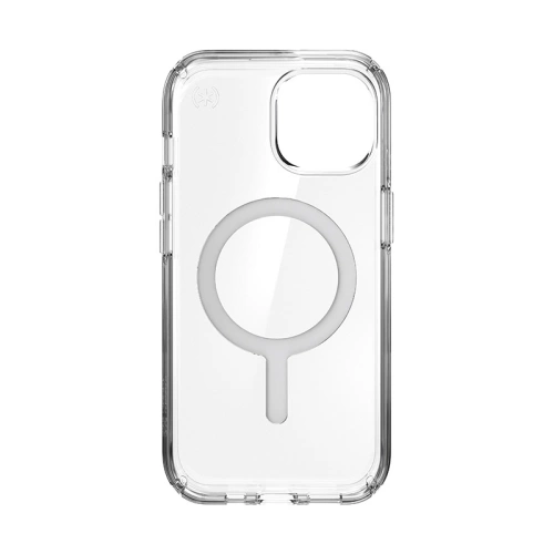 Kup Etui Speck Presidio Perfect-Clear MagSafe Apple iPhone 15 (Clear/Chrome Finish/Serene Silver) - SPK522 - {ean13} - Sklep Home Screen