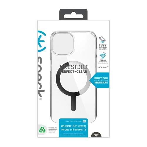 Buy Speck Presidio Perfect-Clear MagSafe Apple iPhone 15 (Clear/Chrome Finish/Serene Silver) - SPK522 - {ean13} - Home Screen Store Europe
