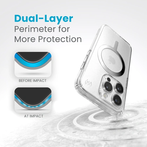 Kup Etui Speck Presidio Perfect-Clear MagSafe Apple iPhone 15 Pro Max (Clear/Chrome Finish/Serene Silver) - SPK523 - {ean13} - Sklep Home Screen