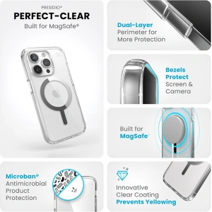 Buy Speck Presidio Perfect-Clear MagSafe Apple iPhone 15 Pro Max (Clear/Chrome Finish/Serene Silver) - SPK523 - {ean13} - Home Screen Store Europe