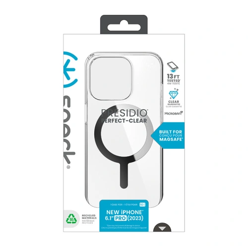 Buy Speck Presidio Perfect-Clear MagSafe Apple iPhone 15 Pro Max (Clear/Chrome Finish/Serene Silver) - SPK523 - {ean13} - Home Screen Store Europe