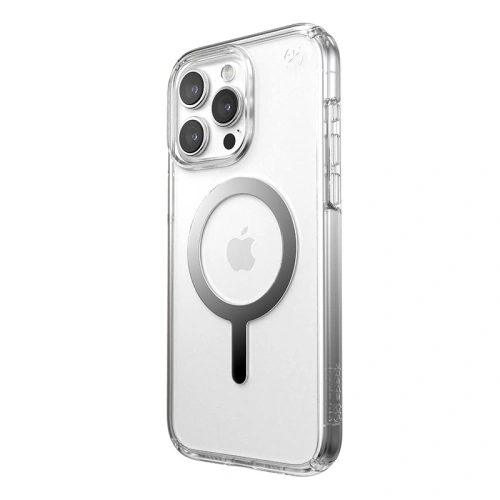 Kup Speck Apple Carcasă Presidio Perfect-Clear MagSafe iPhone 15 Pro (Transparent/Finisaj cromat/Serene Silver) - SPK524 - {ean13} - Sklep Home Screen