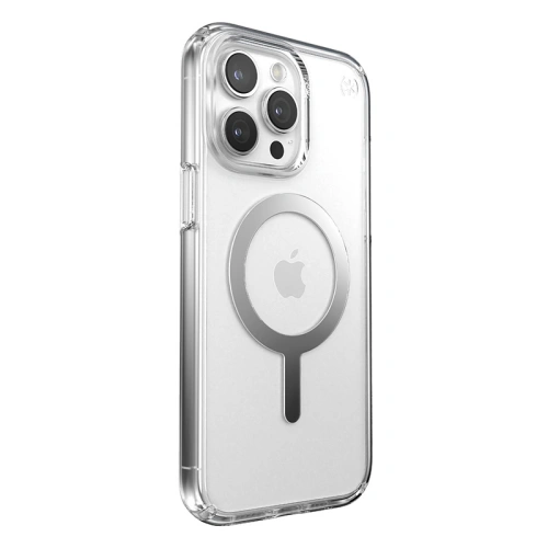 Kup Speck Apple Carcasă Presidio Perfect-Clear MagSafe iPhone 15 Pro (Transparent/Finisaj cromat/Serene Silver) - SPK524 - {ean13} - Sklep Home Screen
