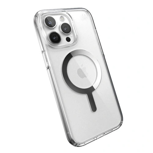 Kup Speck Apple Carcasă Presidio Perfect-Clear MagSafe iPhone 15 Pro (Transparent/Finisaj cromat/Serene Silver) - SPK524 - {ean13} - Sklep Home Screen