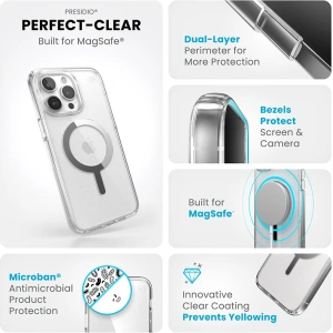 Kup Etui Speck Presidio Perfect-Clear MagSafe Apple iPhone 15 Pro (Clear/Chrome Finish/Serene Silver) - SPK524 - {ean13} - Sklep Home Screen