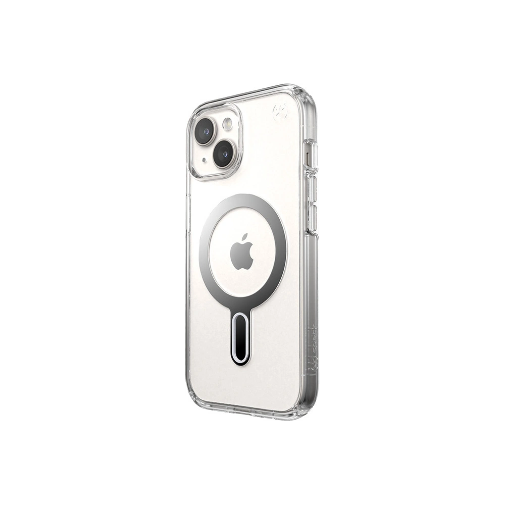Etui Speck Presidio Perfect-Clear ClickLock MagSafe Apple iPhone 15 (Clear/Chrome Finish/Serene Silver)