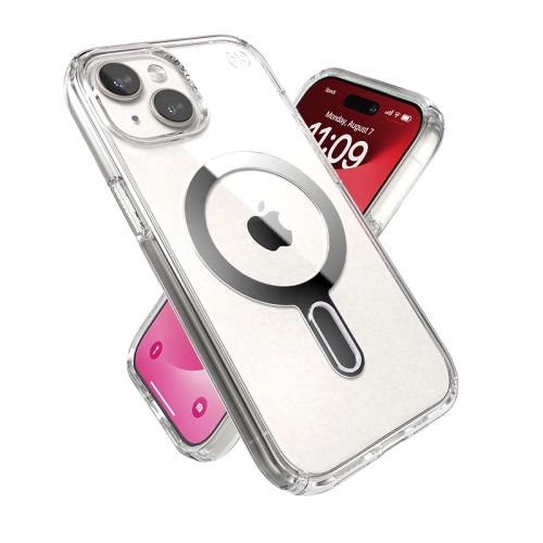 Buy Speck Presidio Perfect-Clear ClickLock MagSafe Apple iPhone 15 (Clear/Chrome Finish/Serene Silver) - SPK525 - {ean13} - Home Screen Store Europe