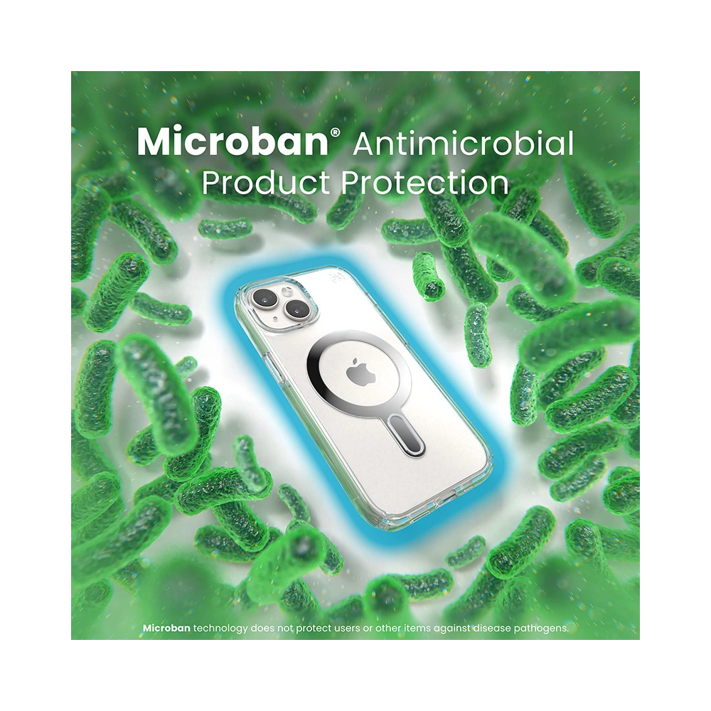 Etui Speck Presidio Perfect-Clear ClickLock MagSafe Apple iPhone 15 (Clear/Chrome Finish/Serene Silver)