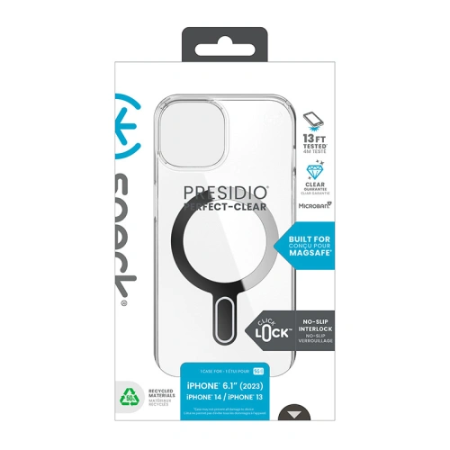Buy Speck Presidio Perfect-Clear ClickLock MagSafe Apple iPhone 15 (Clear/Chrome Finish/Serene Silver) - SPK525 - {ean13} - Home Screen Store Europe