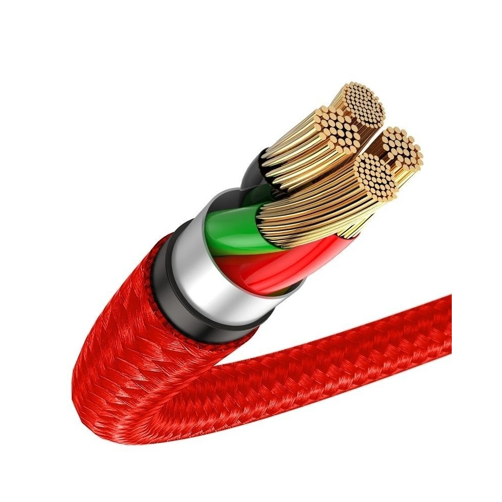 Kabel USB-C z podświetleniem LED Baseus Halo 3A 1m (czerwony)