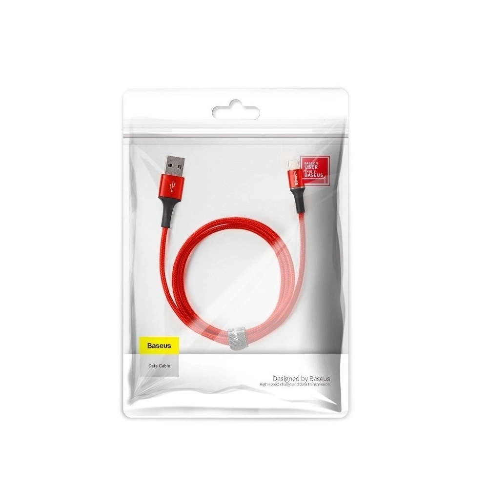 Kabel USB-C z podświetleniem LED Baseus Halo 3A 1m (czerwony)