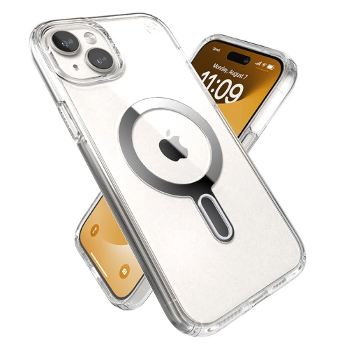 Kup Case Speck Presidio Perfect-Clear ClickLock MagSafe Apple iPhone 15 Plus / 14 Plus (Klar/Chrom-Finish/Serene Silber) - SPK527 - {ean13} - Sklep Home Screen