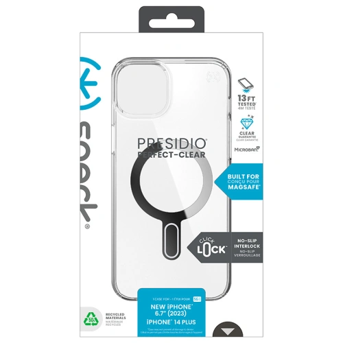 Kup Case Speck Presidio Perfect-Clear ClickLock MagSafe Apple iPhone 15 Plus / 14 Plus (Klar/Chrom-Finish/Serene Silber) - SPK527 - {ean13} - Sklep Home Screen