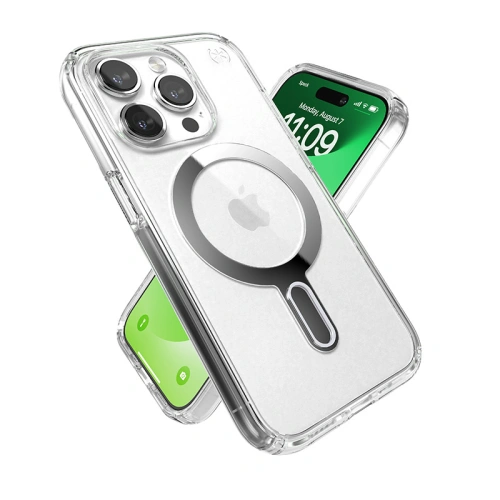 Kup Speck Apple Carcasă Presidio Perfect-Clear ClickLock MagSafe iPhone 15 Pro (Transparent/Finisaj cromat/Serene Silver) - SPK528 - {ean13} - Sklep Home Screen