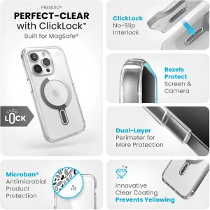 Kup Etui Speck Presidio Perfect-Clear ClickLock MagSafe Apple iPhone 15 Pro (Clear/Chrome Finish/Serene Silver) - SPK528 - {ean13} - Sklep Home Screen