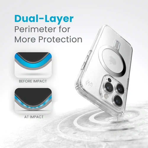 Kup Etui Speck Presidio Perfect-Clear ClickLock MagSafe Apple iPhone 15 Pro (Clear/Chrome Finish/Serene Silver) - SPK528 - {ean13} - Sklep Home Screen