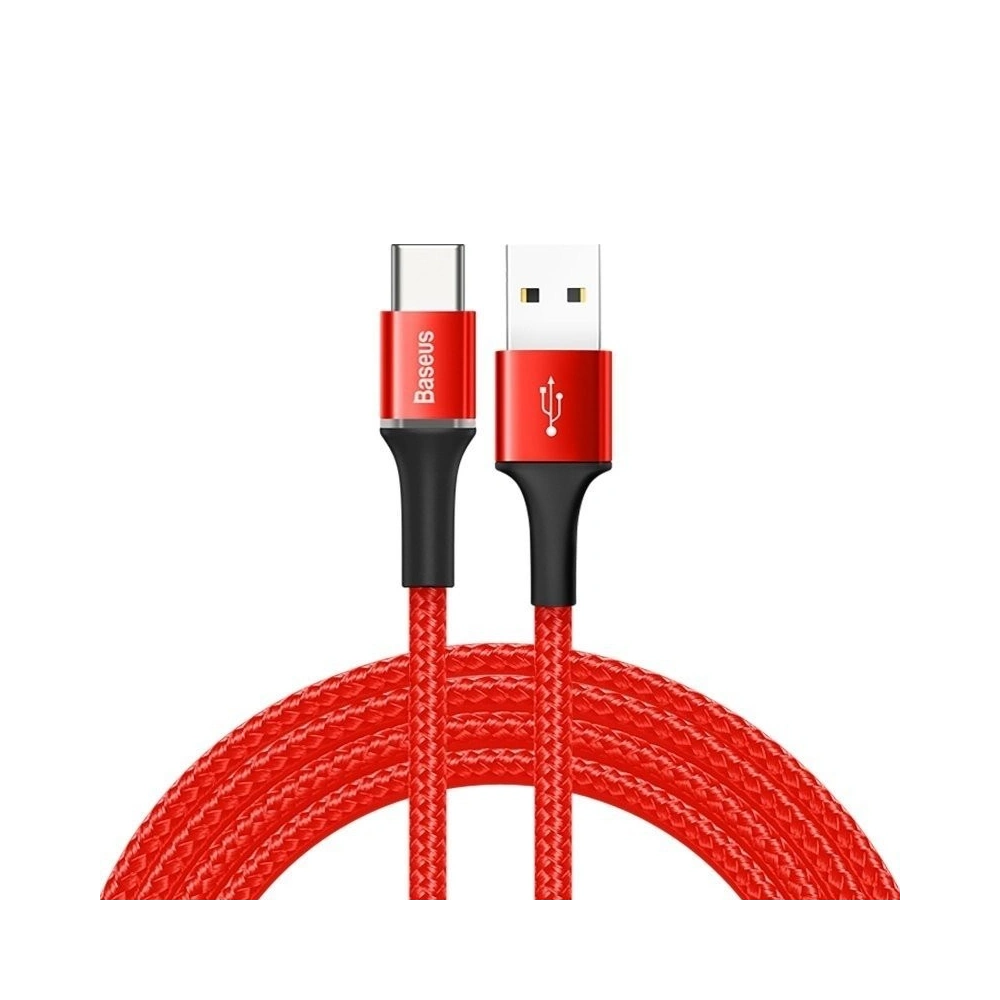 Kabel USB-C z podświetleniem LED Baseus Halo 2A 2m (czerwony)