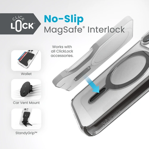 Kup Etui Speck Presidio Perfect-Clear ClickLock MagSafe Apple iPhone 15 Pro (Clear/Frosted Black/Slate Grey) - SPK529 - {ean13} - Sklep Home Screen